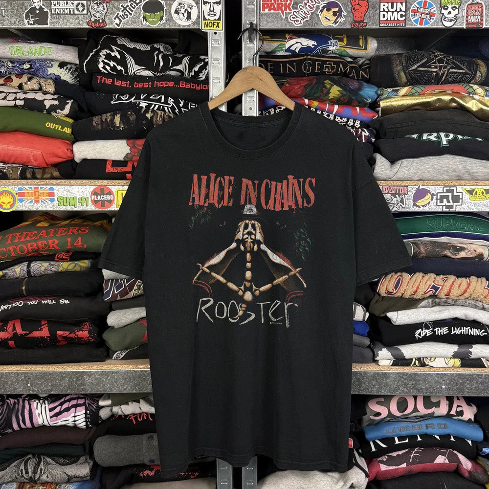 Rare Alice In Chains Rooster , Black Tee